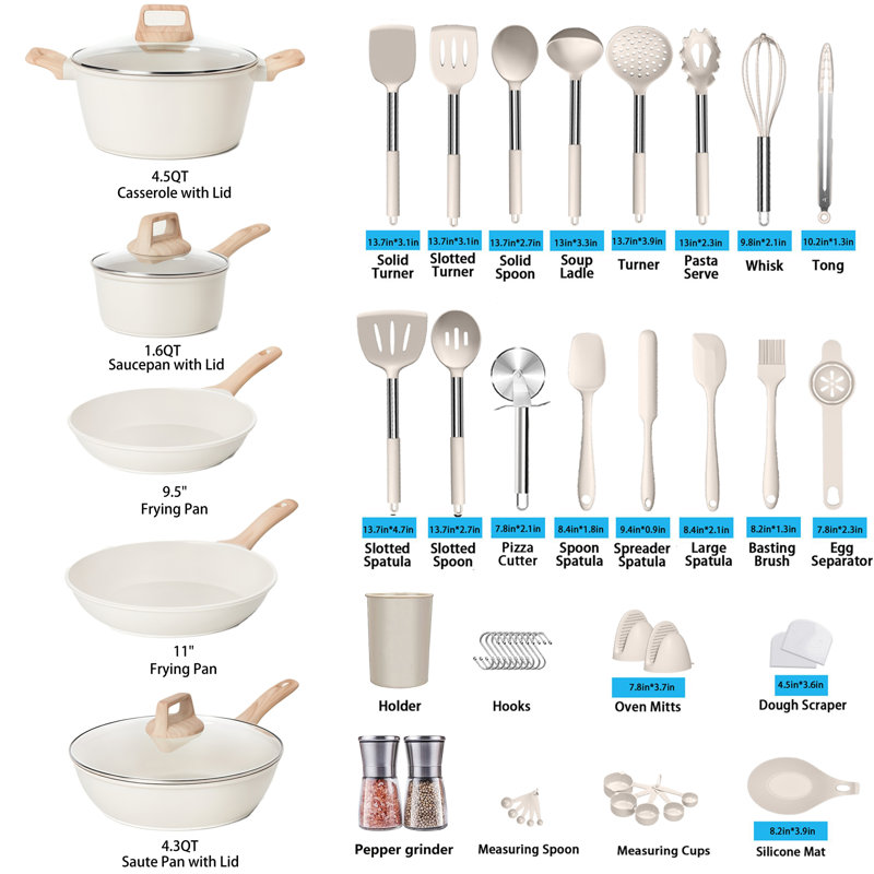 27 - Piece Non-Stick Aluminum Cookware Set