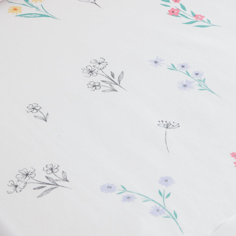 Bunny Tails Ditsy Flowers Fitted Sheet, Single (3')