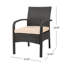 Mobilier de patio moderne: chaise Kd brun clair avec coussin Chaise tropicale: matériau imperméable +