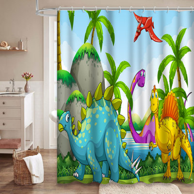 Rideau de douche Dinosaurs Jungle Dinosaur