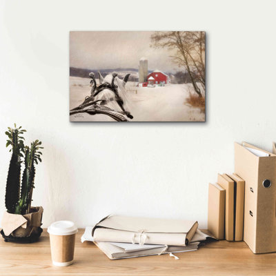 «Rosalind Wheeler®« Sleigh Ride In The Country »par Lori Deiter, art mural sur toile