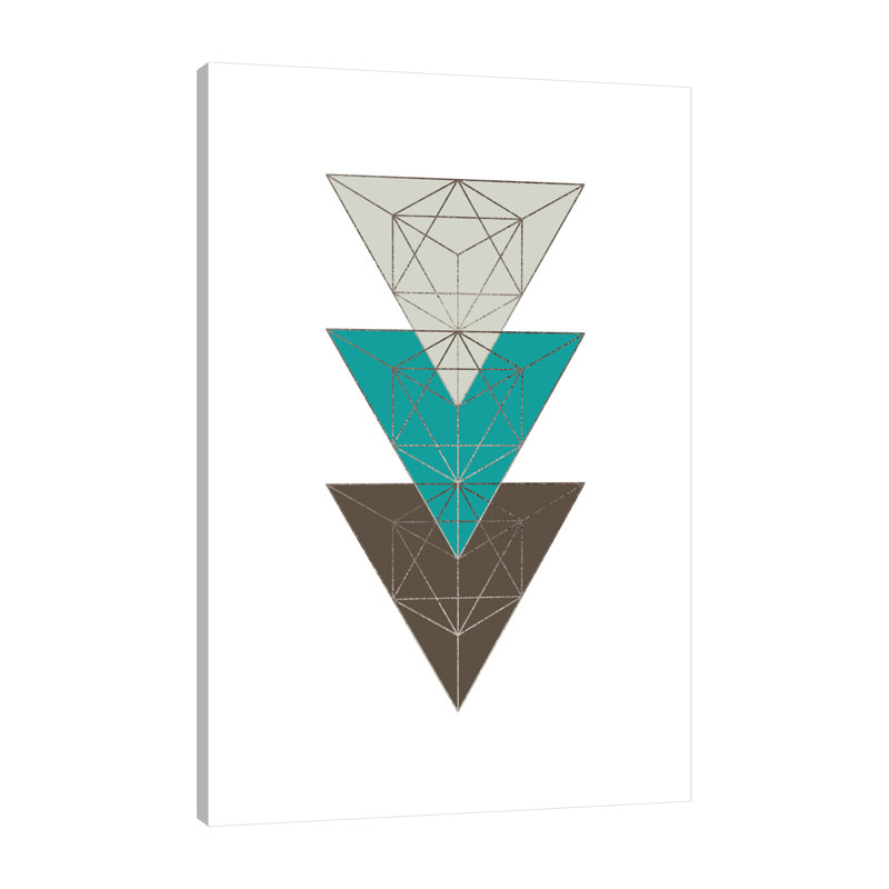 «Beige Mint Geometric 3» par Urban Epiphany, reproduction sur toile tendue, H 36 po x l 24 po x P 1,5 po