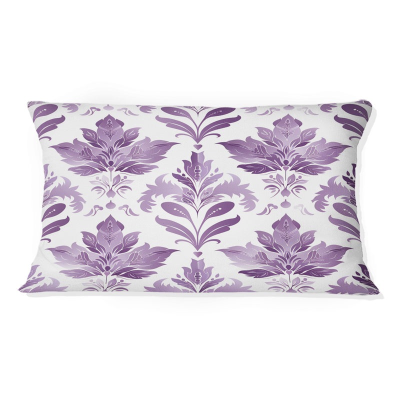 Damask Flower Pattern I - Glam Lumbar Pillow