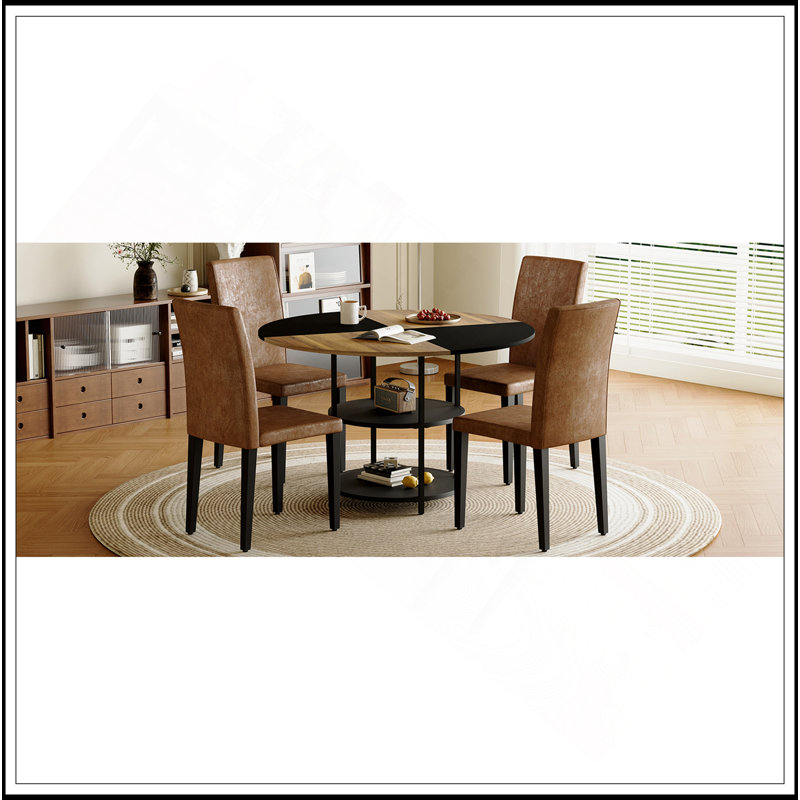 Ensemble de salle à manger polyvalent avec design moderne et rangement pratique, 5