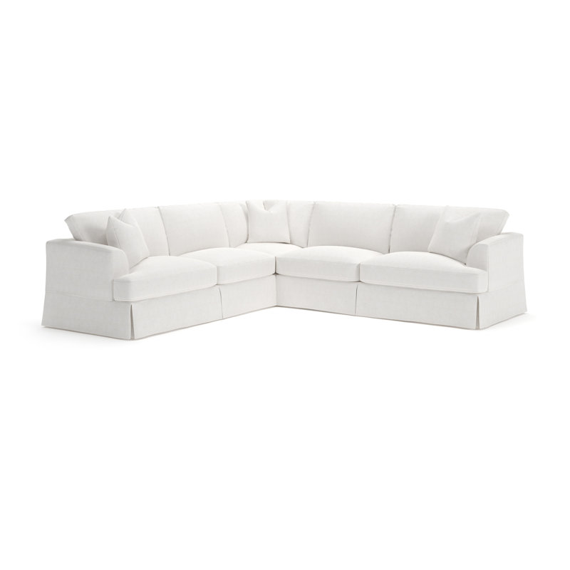 Canapé modulaire 4 pièces Lucia, Orienté à gauche (vu de face), Chenille Crypton® neige Nomad
