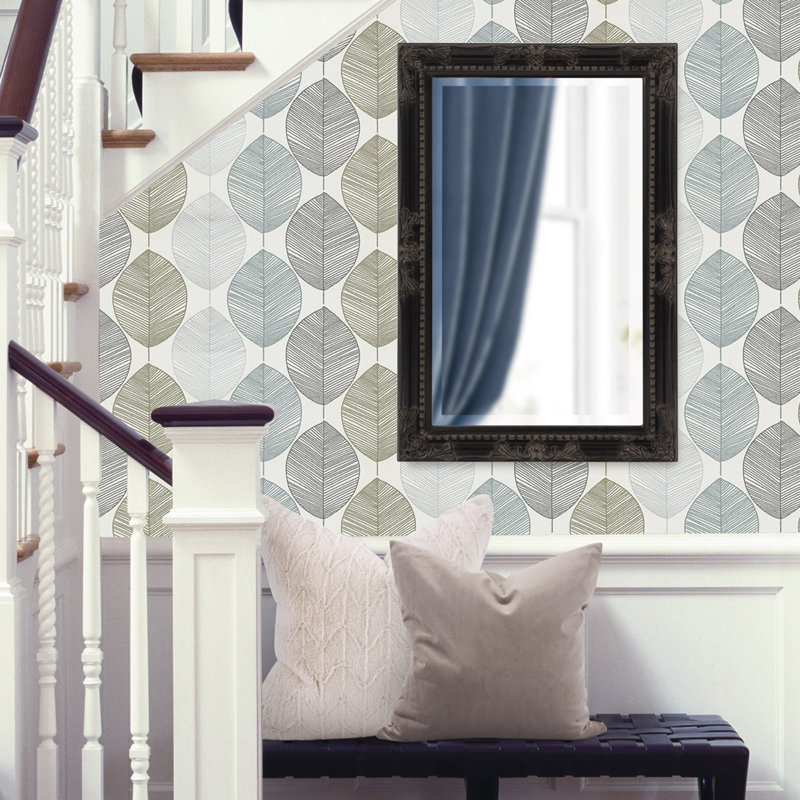 Solid Wood Rectangle Mirror, Antique Black