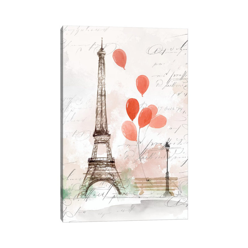 Balloons In Paris by Isabelle Z - Print on Canvas, Wrapped Canvas, 66.04 cm H x 45.72 cm W x 3.175 cm D