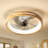 Alzeera 19.7" Modern Farmhouse Wood Ring Flush Mount LED Fandelier with Remote