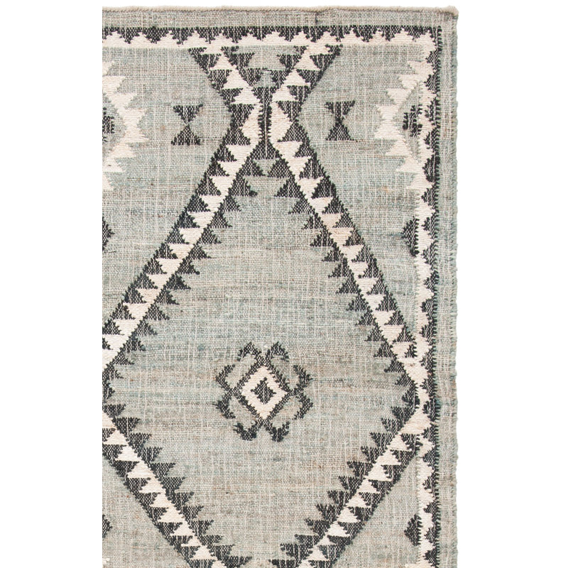 Goodsell Flat Weave Jute Geometric Vintage Rug, Rectangle 4' x 6'