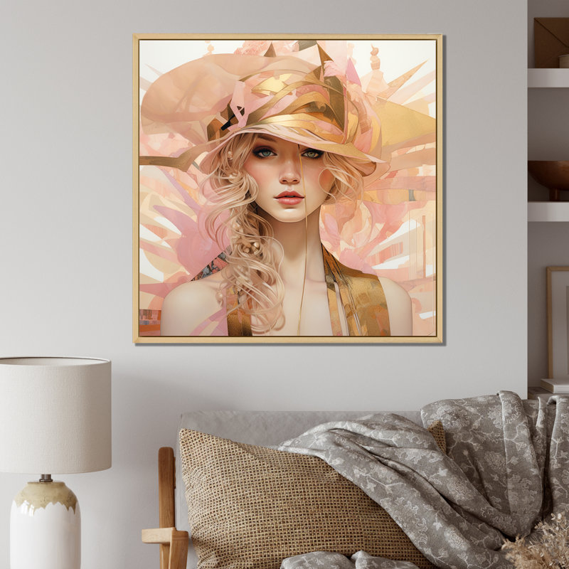 Art nouveau rétro beauté intemporelle élégance - impression, H 16 po x l 16 po x P 1 po, Cadre naturel flottant