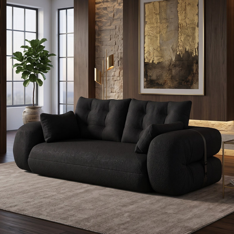 Canapé-lit 78,7 po Sherpa, Black