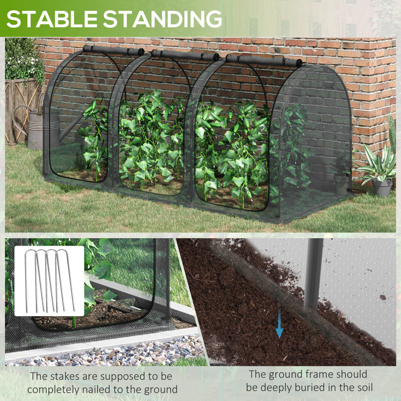 Black Mesh Plant Protection Tent with Zippered Doors