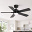 Ventilateur de plafond noir moderne 42 po avec lumière DEL 3CCT et télécommande, moteur CC réversible à 6 vitesses-2062016011