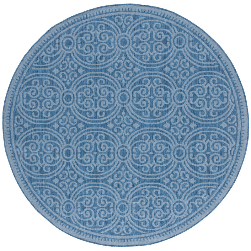 Seleana Performance Machine Washable Oriental Indoor/Outdoor Area Rug, Round 6'7"