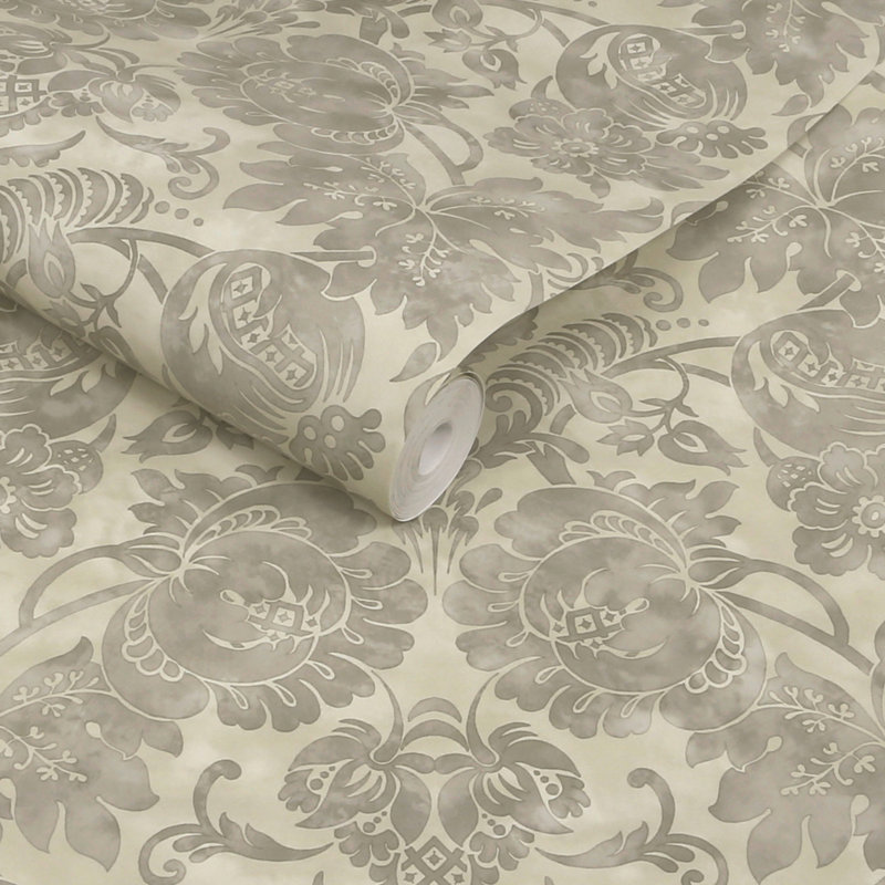  Florentine Antique Gold Wallpaper, Grey