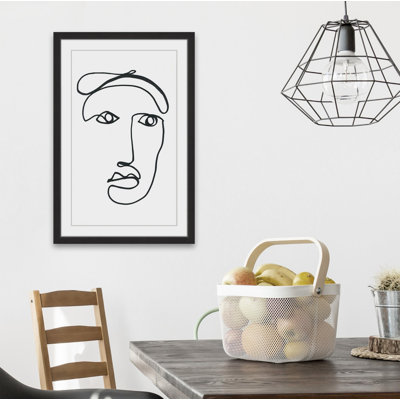 « half-sketched », reproduction de dessin encadrée