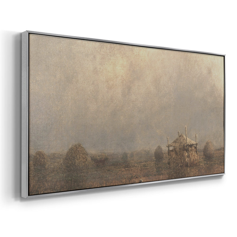 Paysage, série CC CCXIX, toile tendue avec châssis, prête à être accrochée, H 25 po x l 49 po, Argent argent