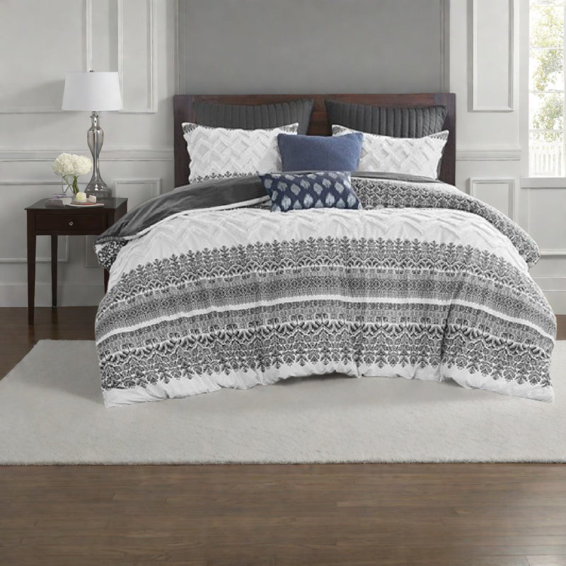 Ensembles de literie très grand / très grand en coton Farmhouse avec capitonnage en chenille, confort haut de gamme