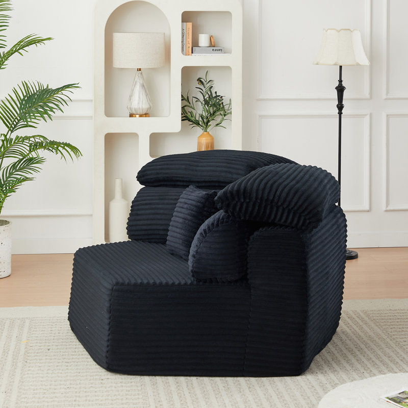 Méridienne à assise unique de 53 pouces à sensation cocooning moderne, canapé modulaire au design enveloppant élégant, canapé «Lazy & Cozy» Vibe, convient à divers cas d'utilisation