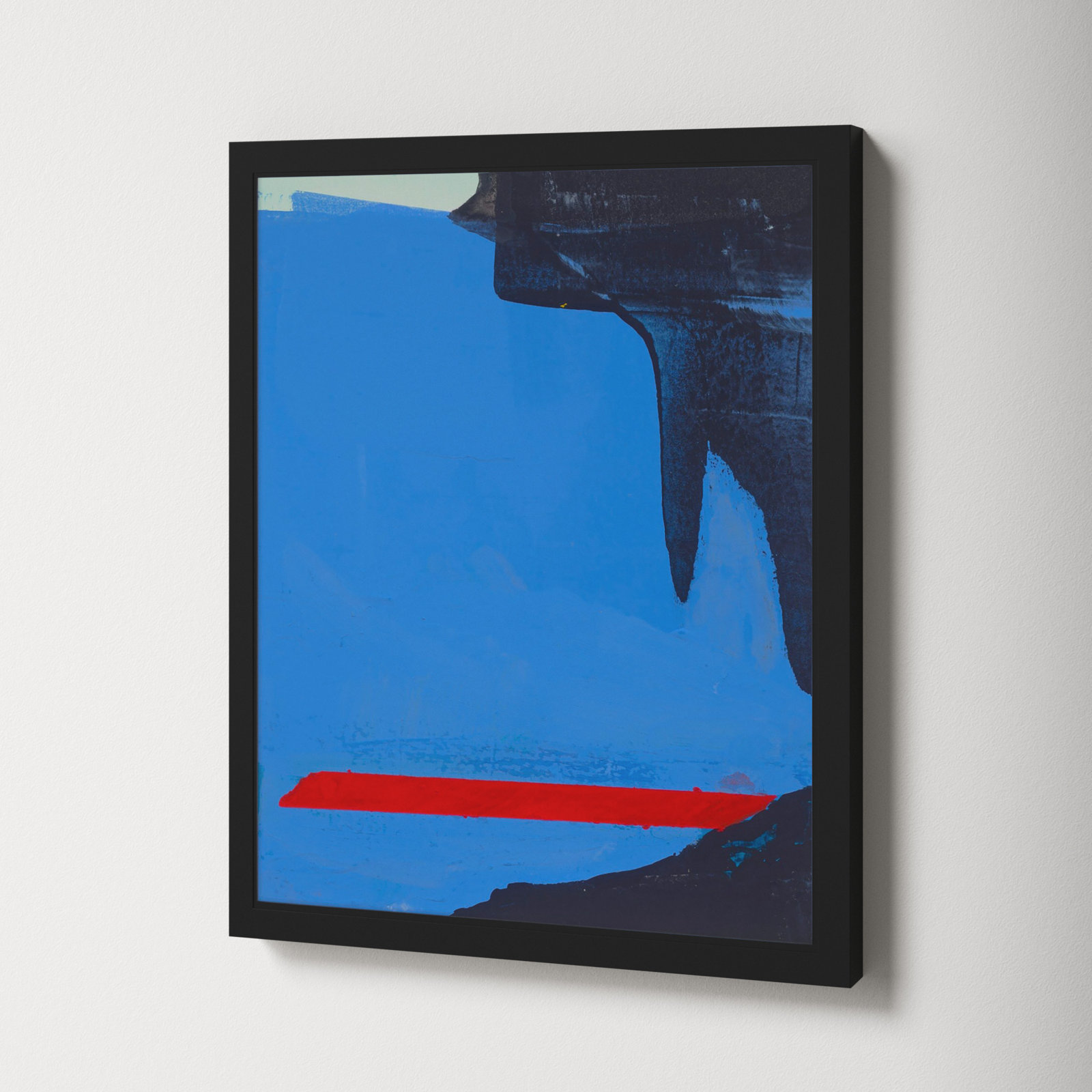 Goulding "Beneath the Blue 3" Painting, 20" H x 16" W x 1.25" D, Black Framed