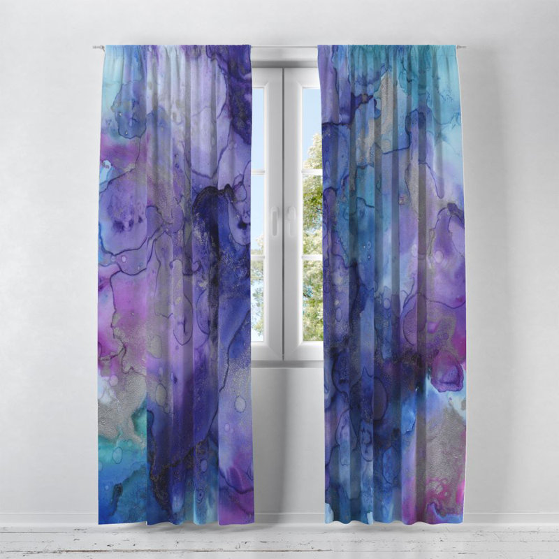 Panneaux de rideaux semi-transparents abstraits, L 20 po x L 52 po