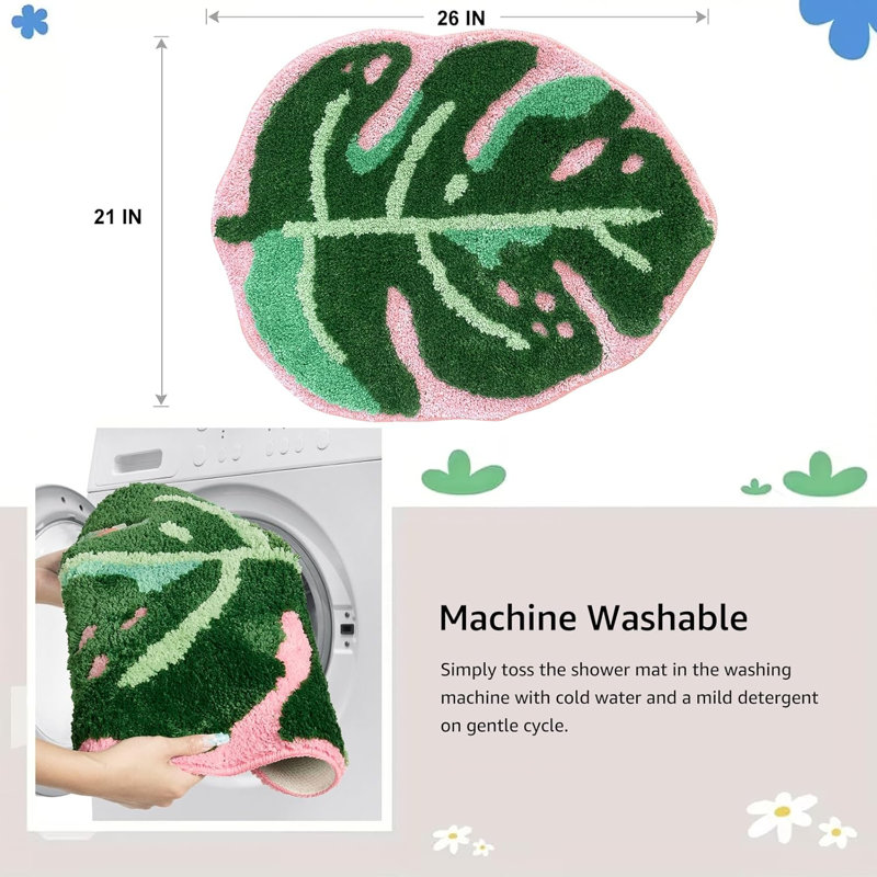 Mignon tapis de salle de bain Monstera