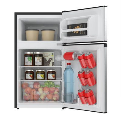 Frigidaire 3.1 Cu. Ft. Compact Refrigerator with Freezer, 2-Door Mini Fridge in Stainless Steel — FIN-0018319 | Fridge.com