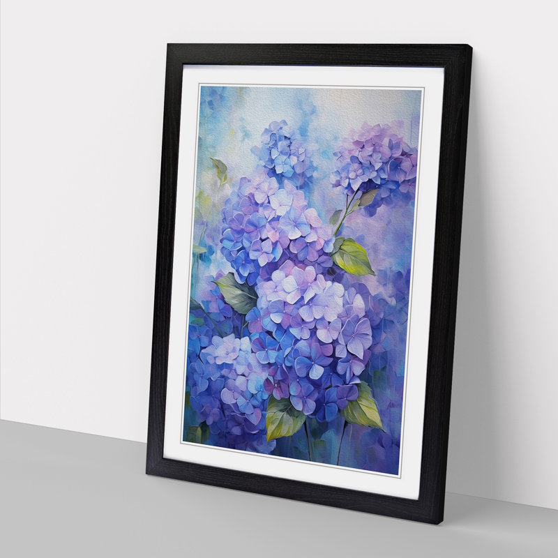 Hydrangea Impressionism No.2 - Framed Print, Black Framed, 64cm H x 46cm W x 2cm D
