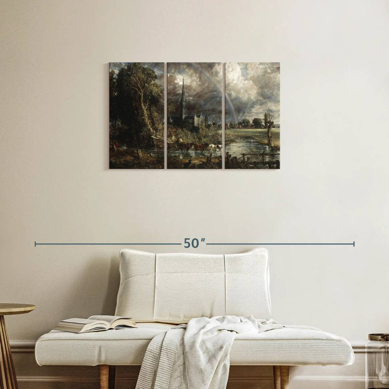 Salisbury Cathedral From Meadows, 20" H x 33" W