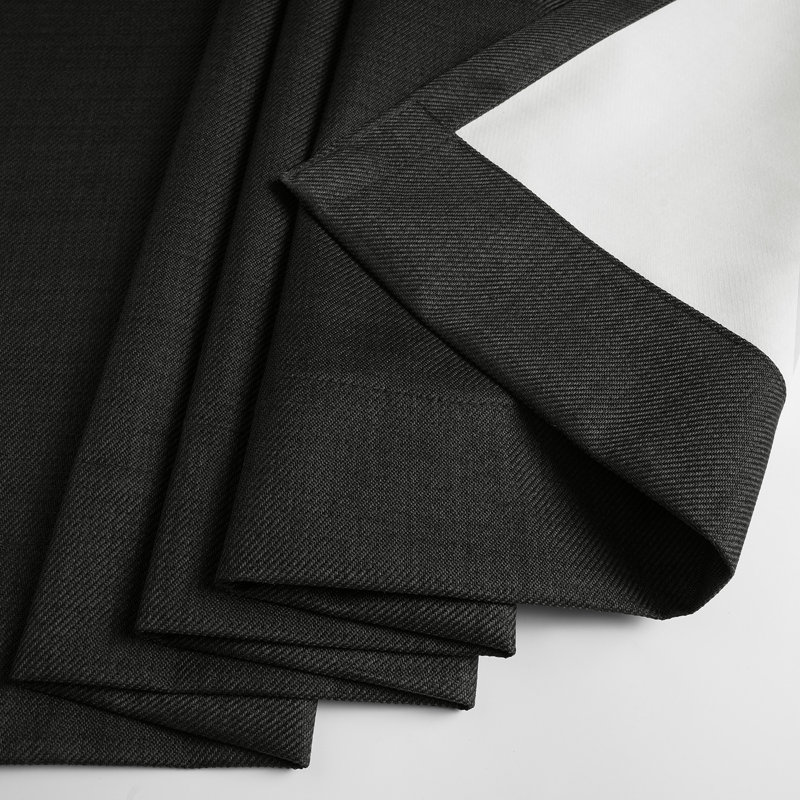 Raidah Vienna Basic Solid Curtains (2 Panel) Blackout Curtains For Bedroom & Living Room Curtains, 50" W x 96" L, Black