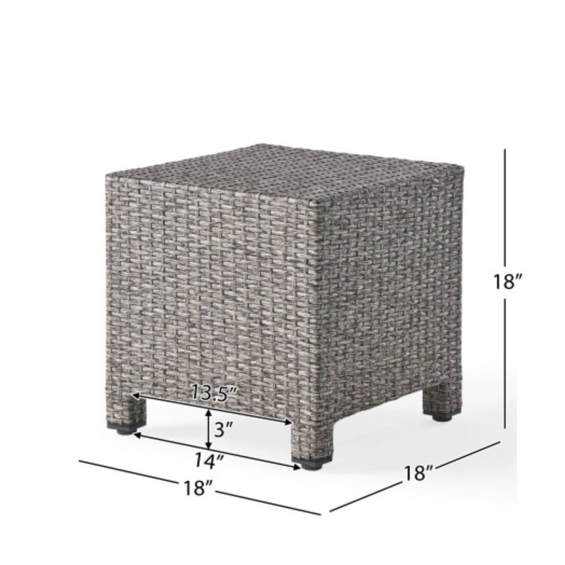 Outdoor Accent Table, Stylish For Patio & Garden, Black