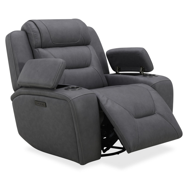 Fauteuil inclinable électrique pivotant Kerven, Bleu gris