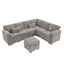 Canapé d'angle modulaire en L 97 po avec siège et repose-pieds de rangement en L 97 po, canapé d'angle en chenille avec 7 sièges et 2 coussins-609149806