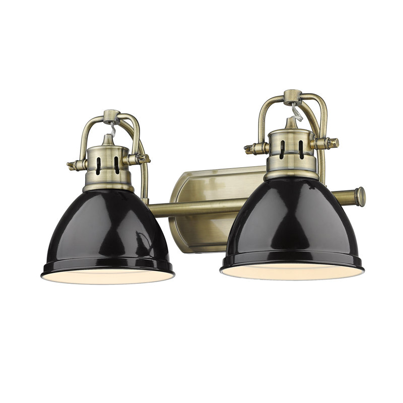 Lyndee 2 - Light Dimmable Vanity Light, Black, Aged Brass
