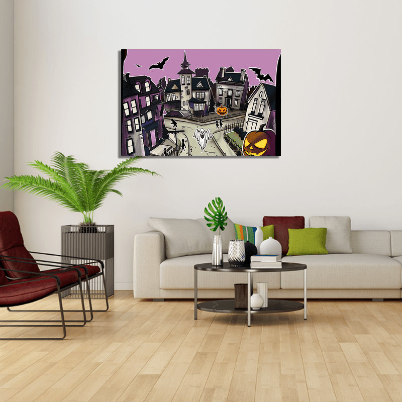Art mural d'Halloween sur toile, H 18 po x l 12 po