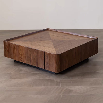 Nut-Brown Manufactured Wood Square Coffee Table