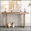 Console en placage de chêne de conception unique avec des formes latérales distinctives, idéale pour le vestibule, le couloir et le salon-617344571
