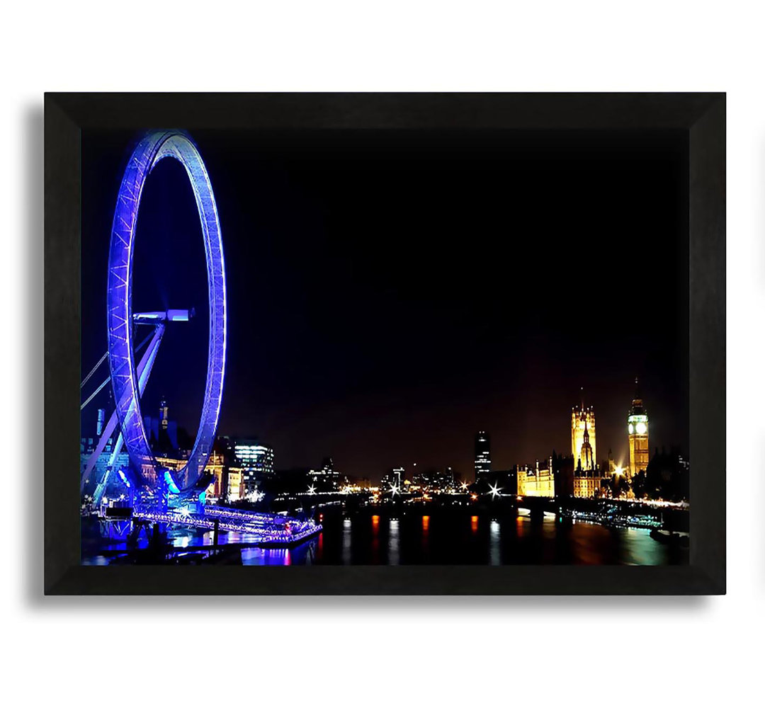 Gerahmtes Leinwandbild London Eye Blue Uk Framed Print