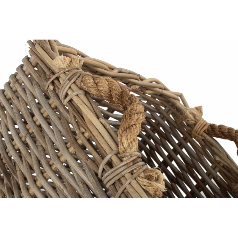 Angie Rattan Log Carrier Basket, 34cm x 33cm W x 33cm D