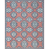 Vintage Glory Hand Hooked Wool Rug in Blue/Faded Red/Cream