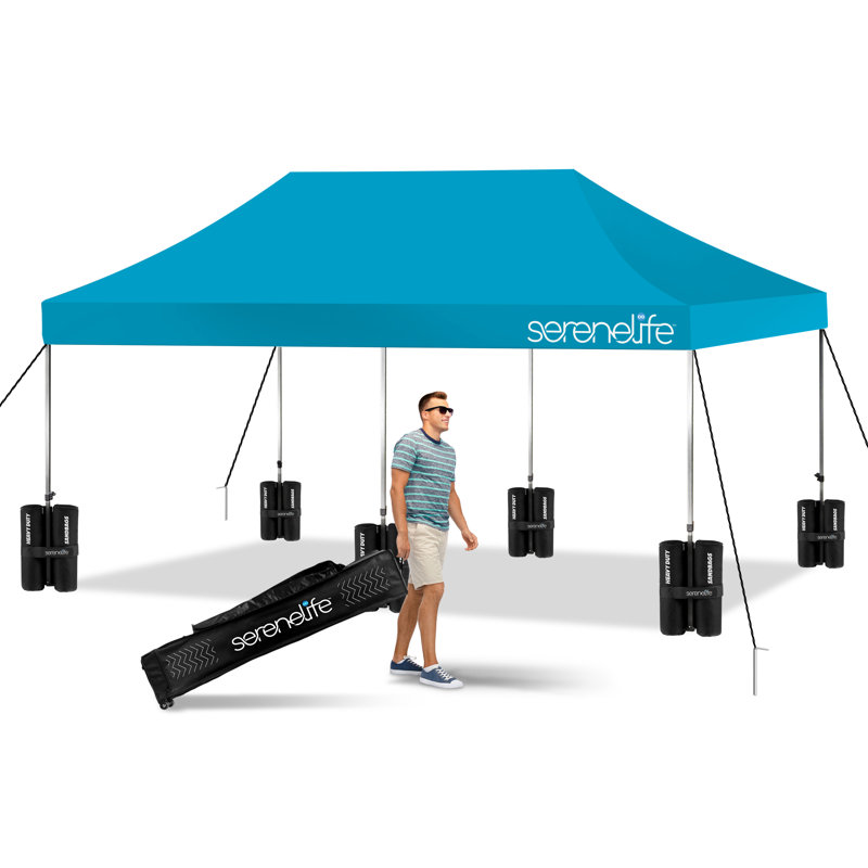 Sky Blue 10x20 Pop-Up Canopy Tent with Adjustable Height