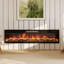 Modern Electric Fireplace - 1500W Heater, 12 Colour LED, Remote Control, With Crystal & Log Set, Adjustable Temperature & Brightness