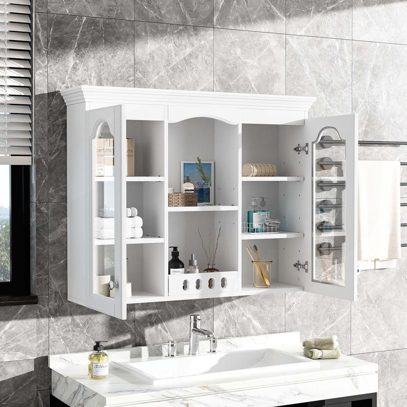 Armoire de salle de bain murale polyvalente avec rangement spacieux et design élégant