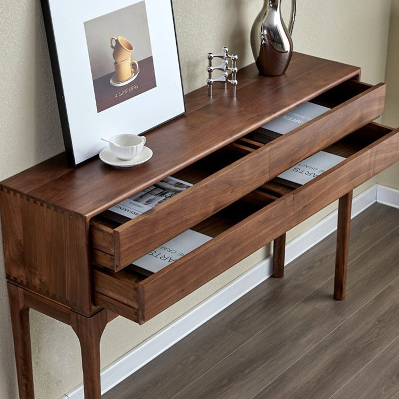 Table d'entrée simple en noyer noir, 35.43" H x 54.33" W x 14.17" D