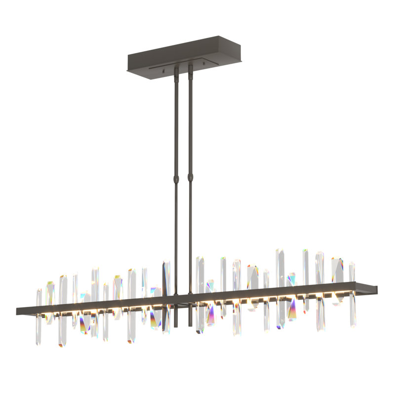 Solitude Kitchen Island Linear LED Pendant, Dark Smoke
