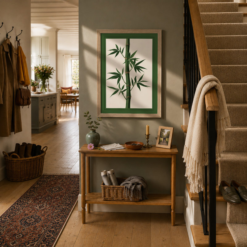 Bamboo Ascendant Botanical - Framed Print, Oak, A3 - 42.0 x 29.7 cm