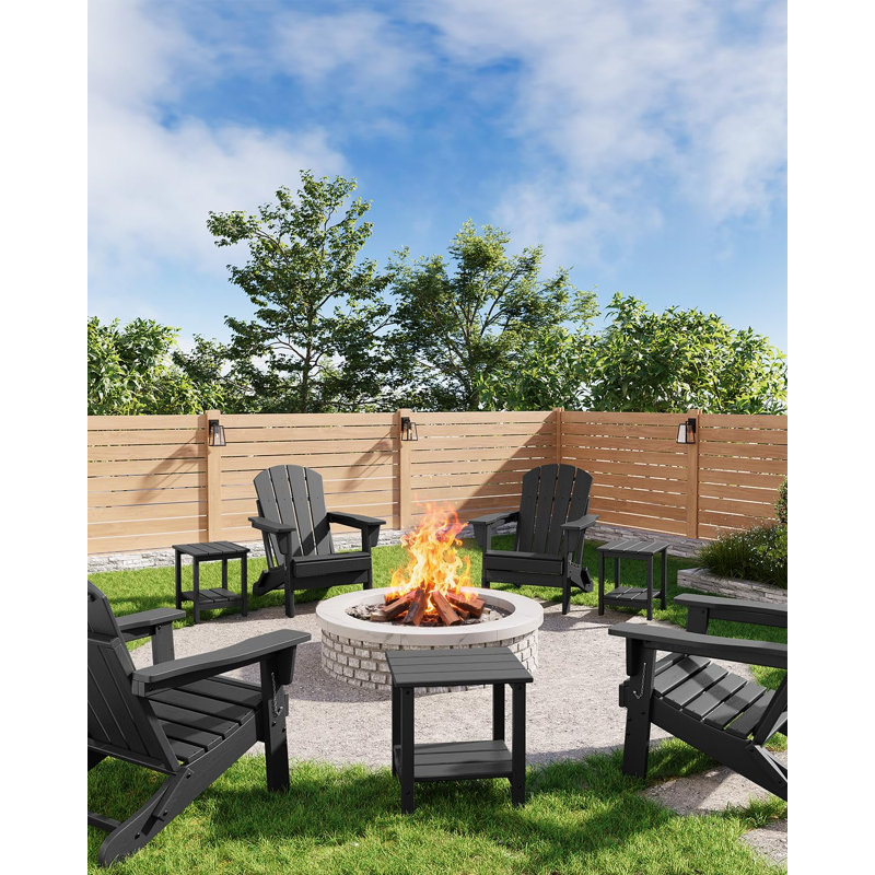 Ensemble de 2 tables de bout pour l'extérieur Adirondack 18 po, table de bout en PEHD à 2 niveaux pour table de bout Adirondack