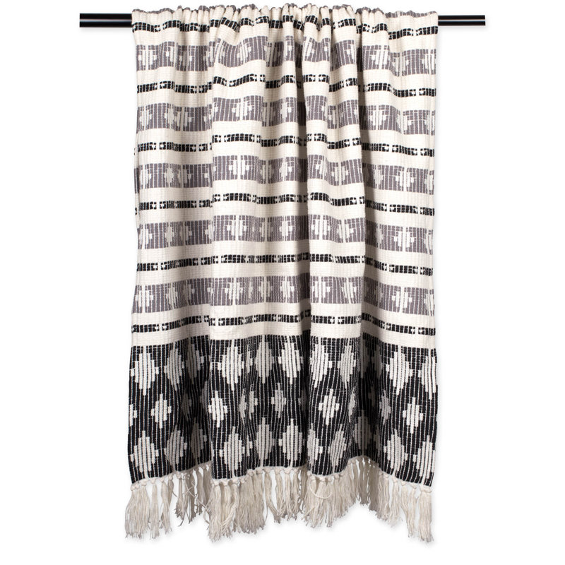 Dll Hand Woven Throw Blanket, Black/Gray