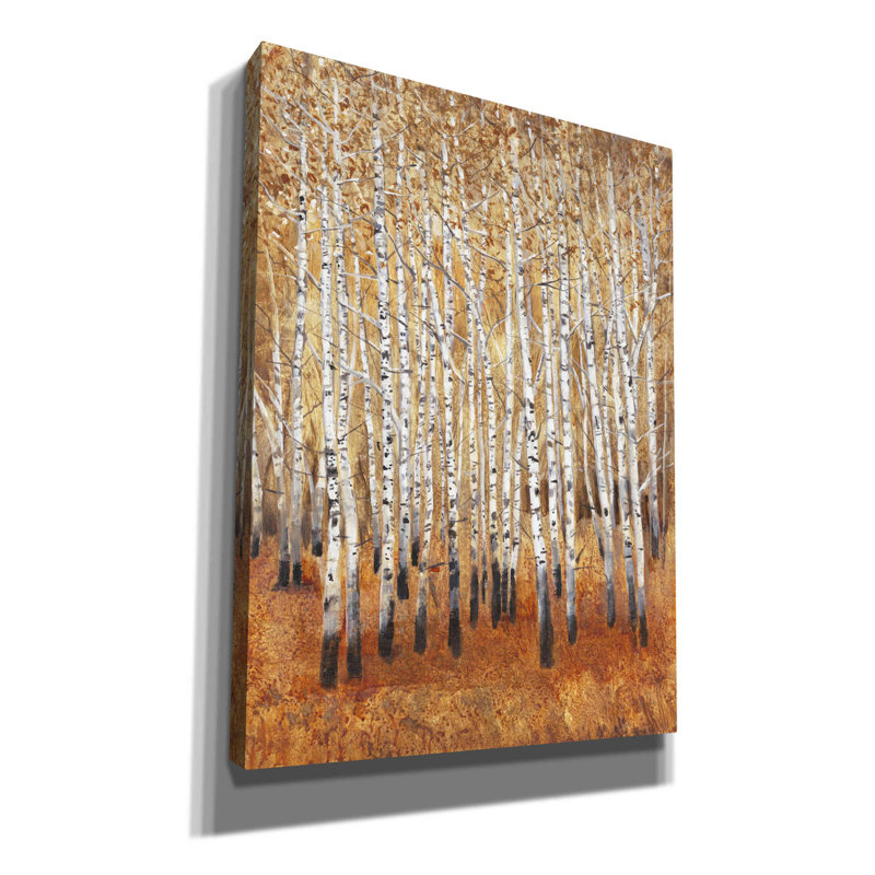 «Sienna Birches II» par Tim O'toole, art mural sur toile, H 54 po x l 40 po x P 1,5 po