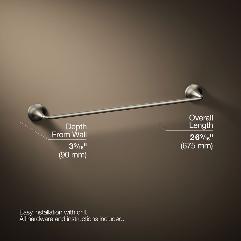 Tone Towel Bar, Vibrant Brushed Nickel, 24"W
